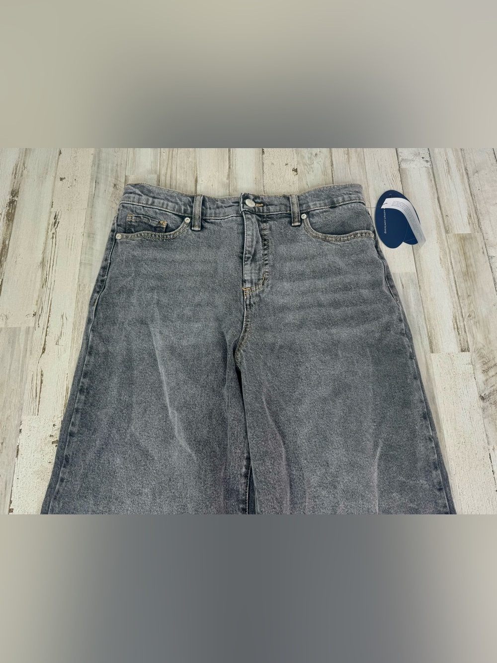 NWT Scoop Jeans Womens 2 (32x29) Gray Relaxed Wide Leg Slung High Rise - Picture 2 of 10